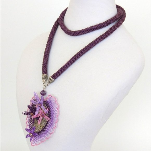 Purple Necklaces Hand Made. - Picture 2 of 3